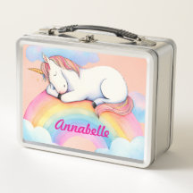 Eenhoorn op regenboogwolken, meisjes, gepersonalis