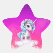 Eenhoorn op roze hemel ster sticker (Voorkant)