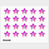 Eenhoorn op roze hemel ster sticker (Vel)