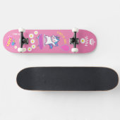 Eenhoorn op skateboard met gepersonaliseerde bijsc (Horizontaal)