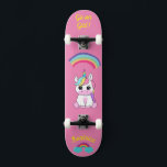 Eenhoorn op skateboard met gepersonaliseerde bijsc<br><div class="desc">Unicorn op skateboard met gepersonaliseerde bijschriften Unicorn gepersonaliseerd skateboard KLIK OP PERSONALISEREN SJABLOON OPTION EN VOER de naam in. u kunt ook andere bijschriften aanpassen. Cool skateboard ontworpen met levendige kleuren en voor de achtergrond en een funky eenhoorn op een skateboard. Dit Skateboard maakt een geweldig cadeau-idee voor een eenhoornliefhebber....</div>