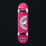 Eenhoorn op skateboard met gepersonaliseerde bijsc<br><div class="desc">Unicorn op skateboard met gepersonaliseerde bijschriften Unicorn gepersonaliseerd skateboard KLIK OP PERSONALISEREN SJABLOON OPTION EN VOER de naam in. u kunt ook andere bijschriften aanpassen. Cool skateboard ontworpen met levendige kleuren en voor de achtergrond en een funky eenhoorn op een skateboard. Dit Skateboard maakt een geweldig cadeau-idee voor een eenhoornliefhebber....</div>