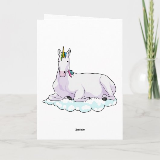 Eenhoorn op wolk kaart (Achterkant)