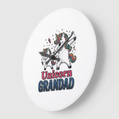 Eenhoorn Opa Vintage Gravure Shirt Ontwerp_1 Grote Klok (Hoek)