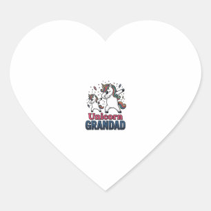 Eenhoorn Opa Vintage Gravure Shirt Ontwerp_1 Hart Sticker