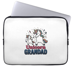 Eenhoorn Opa Vintage Gravure Shirt Ontwerp_1 Laptop Sleeve