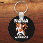 Eenhoorn Oranje lint ondersteunen leukemie bewustz Sleutelhanger (Voorkant)