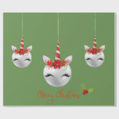 Eenhoorn Ornament  kerstvakantie Cadeaupapier (Vlak)