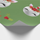 Eenhoorn Ornament  kerstvakantie Cadeaupapier (Hoek)