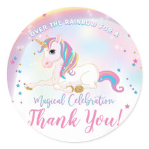 Eenhoorn over de regenboog verjaardag dank je wel 