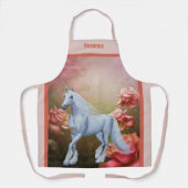 Eenhoorn Paard en Rozen gepersonaliseerd Schort (Voorkant)