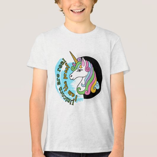 Eenhoorn paard ontwerp Tri-Blend shirt (Voorkant)