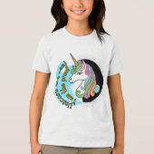 Eenhoorn paard ontwerp Tri-Blend shirt (Voorkant)