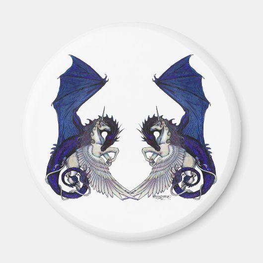 Eenhoorn Paard Pony Fantasy Dragon Trouwliefhebber Magneet (Voorkant)