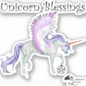 Eenhoorn Paard Pony Paardenzegen Pegasus vleugels Sticker (Voorkant)