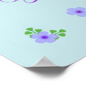  Eenhoorn Paarse Aqua Baby shower Poster (Hoek)