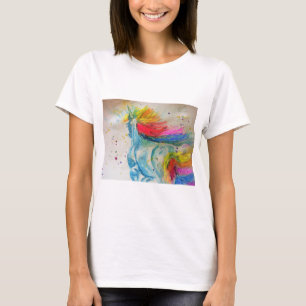 Eenhoorn Paarse aquarel kunst Womens T Shirt