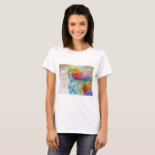 Eenhoorn Paarse aquarel kunst Womens T Shirt (Voorkant volledig)
