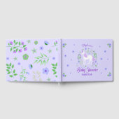 Eenhoorn Paarse Glitter gepersonaliseerd Baby show Gastenboek (Volledig)