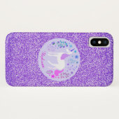 Eenhoorn Paarse Glitter Roze Gepersonaliseerd Case-Mate iPhone Case (Achterkant (horizontaal))