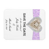 Eenhoorn Paarse Kant Save The Date Magneet (Horizontaal)