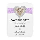 Eenhoorn Paarse Kant Save The Date Magneet (Verticaal)
