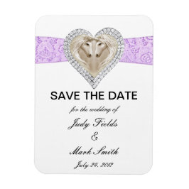 Eenhoorn Paarse Kant Save The Date Magneet