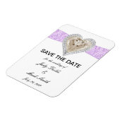 Eenhoorn Paarse Kant Save The Date Magneet (Linkerzijde)
