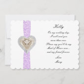 Eenhoorn Paarse Kant Trouw Bruidsmeisje Van Eer Ca Kaart (Voorkant)