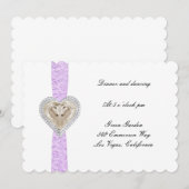 Eenhoorn Paarse Kant Trouw Ontvangstkaart Kaart (Voorkant / Achterkant)