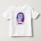 Eenhoorn Paarse lucht, wolken, sterren & persoonli Kinder Shirts (Voorkant)