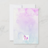 eenhoorn paarse magische verjaardagsuitnodiging (Achterkant)