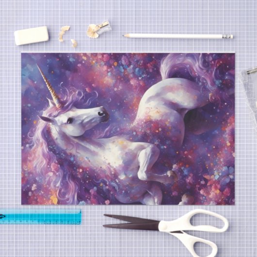 Eenhoorn Paarse Mane decoupage Tissuepapier (Craft)