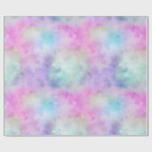 Eenhoorn Paarse Roze Aqua Blush Cadeaupapier (Vlak)