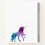 Eenhoorn paarse roze wit monogram notitieboek (Achterkant)