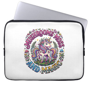 Eenhoorn Paddenstoelen Mos en Magie Commercieel Sh Laptop Sleeve