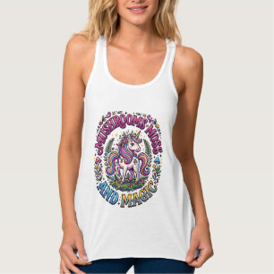 Eenhoorn Paddenstoelen Mos en Magie Commercieel T- Tanktop