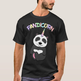Eenhoorn Panda Kleurrijke Bamboe Dier Regenboog Pa T-shirt