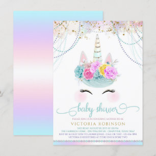 Eenhoorn Parel Meisje Eenhoorn Baby Shower Kaart