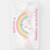 Eenhoorn party achtergrond, Eenhoorn verjaardag Spandoek (Verticaal)