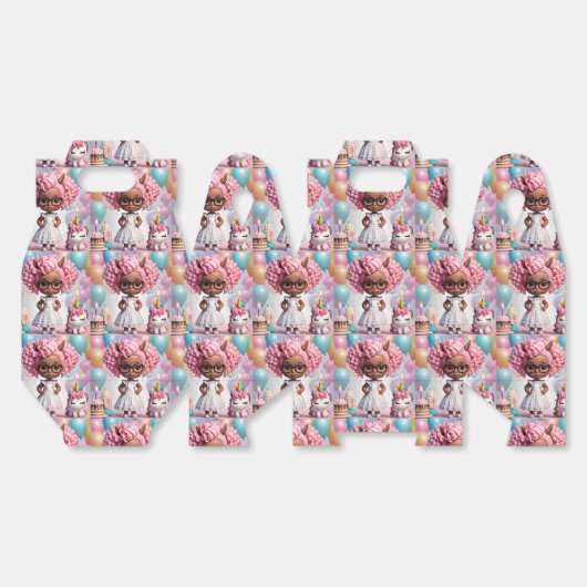 Eenhoorn party girl bedankdoosjes (Ongevouwen)