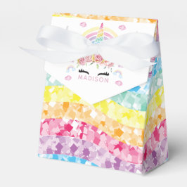 Eenhoorn Party Rainbow Glitter Gepersonaliseerd Bedankdoosjes