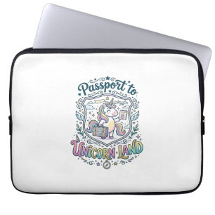Eenhoorn Paspoort naar Eenhoorn Land Witte Achterg Laptop Sleeve