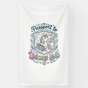 Eenhoorn Paspoort naar Eenhoorn Land Witte Achterg Spandoek