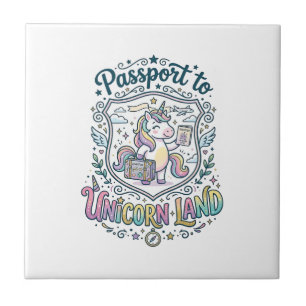 Eenhoorn Paspoort naar Eenhoorn Land Witte Achterg Tegeltje