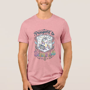 Eenhoorn Paspoort naar Eenhoorn Land Witte Achterg Tri-Blend Shirt