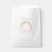 Eenhoorn Pastel Goud Regenboog Baby shower Bedankzakje (Voorkant)
