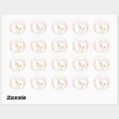 Eenhoorn pastel gouden glitter Verjaardagsgunst Ronde Sticker (Vel)