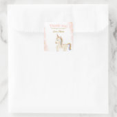 Eenhoorn pastel gouden glitter Verjaardagsgunstag Vierkante Sticker (Tas)