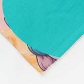 Eenhoorn Pastel Hart Print Fleece Deken (Hoek)